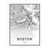 Maxbell Nordic World City Map Poster Art Canvas Painting Home Decor 1# 21x30cm