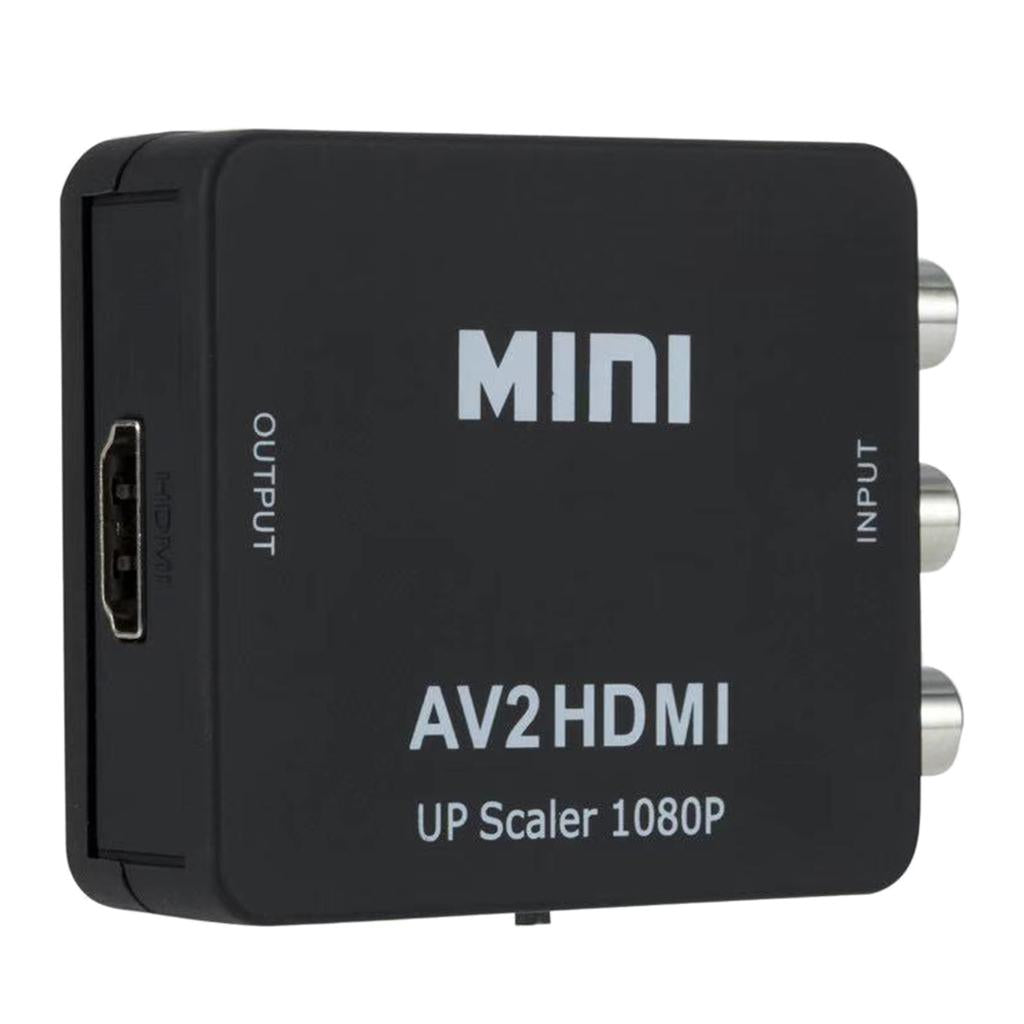 Maxbell 1080P CVBS to HDMI Video Converter Box with USB Cable for HD TV Projector Black