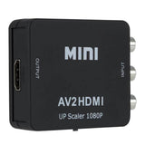 Maxbell 1080P CVBS to HDMI Video Converter Box with USB Cable for HD TV Projector Black