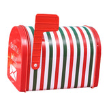Maxbell Christmas Cookie Tin Box for Kitchen Ornament Holidays Stripe