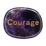 Maxbell Tumbled Stones Gifts Ornament Engraved Letters Polished Rock for Desktop Car Purple