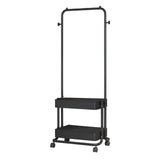 Maxbell Clothing Rack with Wheels Clothes Drying Rack for Bedroom Laundry Room Black
