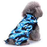 Max Pet Dog / Cat Recovery Suit Surgery Wound Protective Clothes Blue Camo L