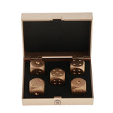 Max 5 Pieces Six Sided 16mm Dice Die Metal Golden with Box