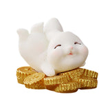 Maxbell Lovely Rabbit Ornament Statue Handmade Resin for Window Living Room Desktop Style D