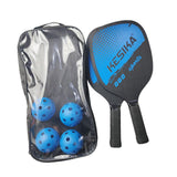 Maxbell Pickleball Paddles Set Rackets Wood with 4 Balls Carry Bag for Adults Women Blue