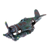 Max Fish Tank Landscape Aquarium Background Decor Damaged Battleplane Wreckage