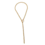 Max Simple Chain Necklace Wheat Chain Pendant Necklace with Loop Clasp Gold