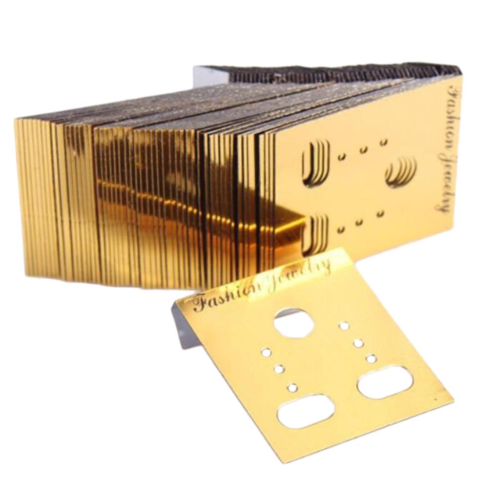 Max 1000pcs Earring Display Cards Wholesale Bulk Jewelry Packaging Golden