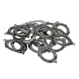 Maxbell 20 Pieces Blank Oval Bezel Tray Base Cabochon Necklace Pendant