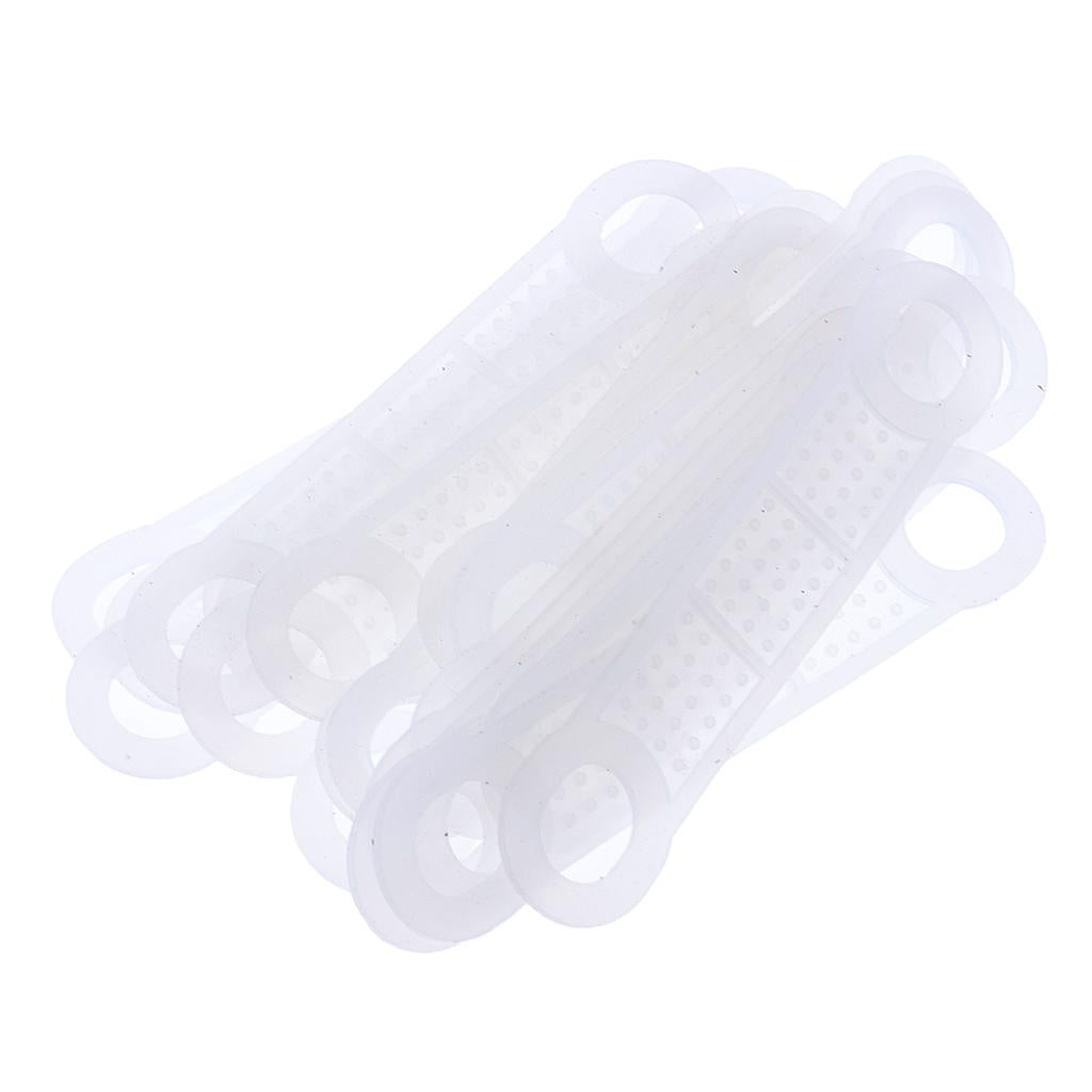 Maxbell 50Pcs Non-Slip Silicone Clothes Hanger Grips Clothing Hanger Strips White L