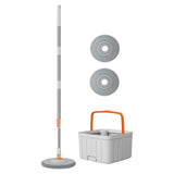 Maxbell Rotatable Round Flat Floor Mop Bucket Set Floor Cleaning System with 2 Pads