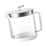 Maxbell Transparent Oil Bottle with Filter Storage Tank 1L Fat Separator and Lid White