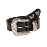 Maxbell Versatile Women Leather Belt Metal Pin Buckle 1.5inch Width Gothic Punk Belt