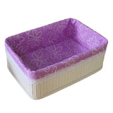 Max Bamboo Woven Folding Storage Box Laundry Basket with Wood Lid 36x26x14CM