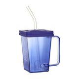 Maxbell 400ml Square Water Tea Cup Drinking Glass Cups for Iced Coffee Beverage Milk
