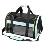 Maxbell Puppy Carrier Cat Carrier Ventilated 17.3x11x11inch Collapsible Practical Black Blue Mixed