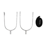 Maxbell 1 Pair 23mm Stainless Steel Smooth Horse Riding Boots Spur + Nylon Webbing Strap
