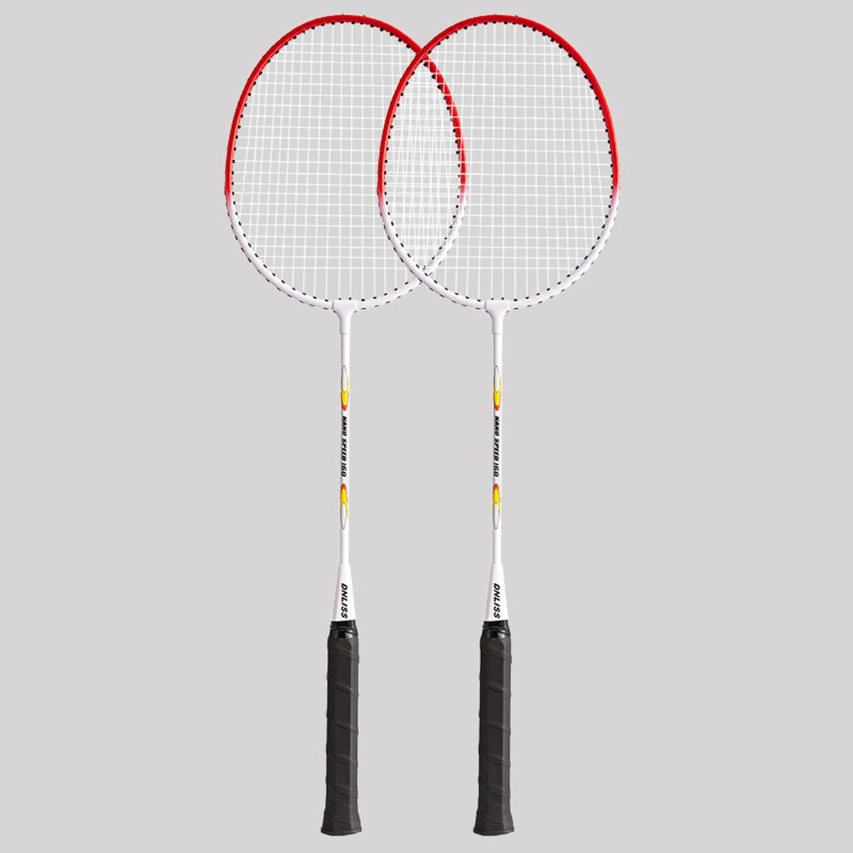 Maxbell 2Pcs Badminton Racket Lightweight 2 Player Badminton Racquet for Adults Kids Without Bag Red