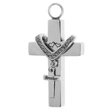 Maxbell Cross Crystal Stainless Steel Urn Cremation Family Keepsake Pendant Brother