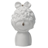 Max Modern Art Resin Curly Girl Sculpture Decorative Ornament White-A - Aladdin Shoppers