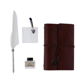 Maxbell Handmade Vintage Journal Diary Notebook Leather Writing Notebook White Pen