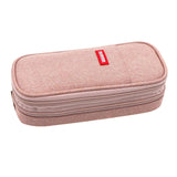 Maxbell Pencil Pen Case Portable Journaling Supplies with Zipper for Teen Pink Gray