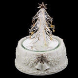 Maxbell Merry Go Round Wind Up Music Box Spun Glass Art Crafts Christmas Tree Gift