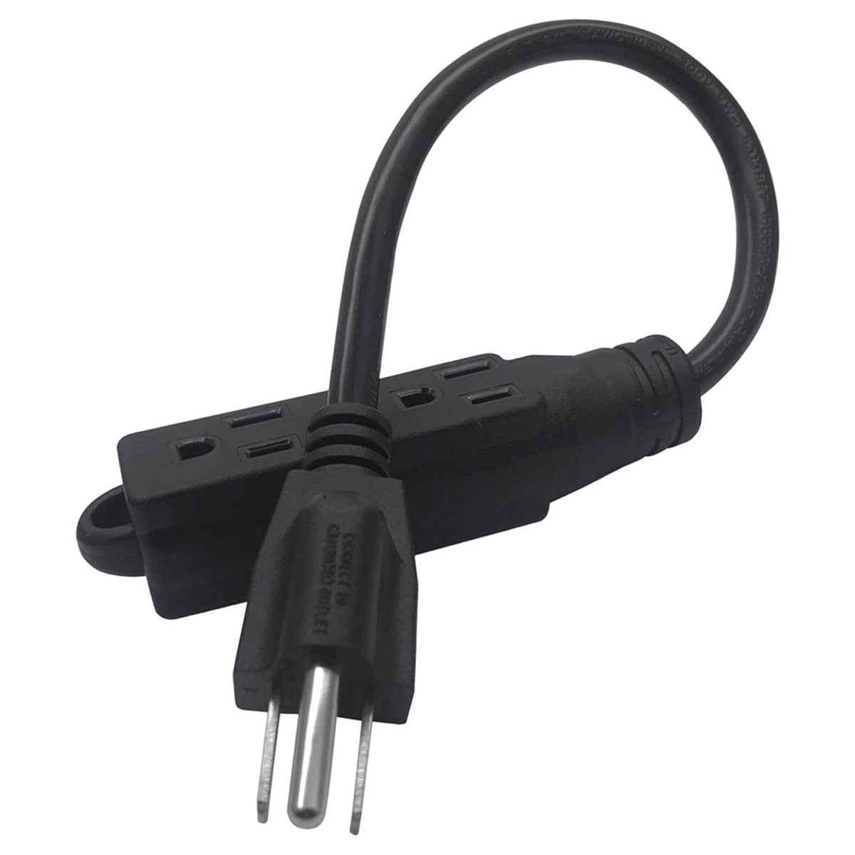 Maxbell Maxbell US Power Extension Cord Cable 5-15P to 5-15R Universal Multifunctional 0.32m
