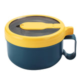 Maxbell Japanese Ramen Bowl 850ml/29oz with Lid and Handle for Travel Kitchen Office Blue