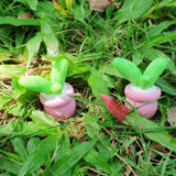 Max 2x Mini Artificial Plants Cute Resin Cactus with Special Can Pot Bud