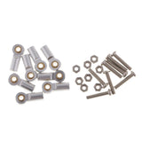 Max Aluminum Link Rod End Joint Steering Linkage Ball Head, Pack of 8 Silver