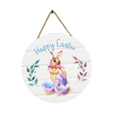 Maxbell Easter Door Sign Wood Door Hanger Bunny Pattern Ornament Housewarming Gift Style A