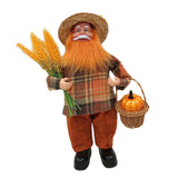 Maxbell Figures Santa Statues and Figurines for Collectible Figurines straw hat old man