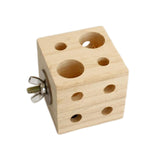 Maxbell Wooden Block with Holes Easy Install Bird Chewing Toy for Macaws Budgie 5.9cmx5.9cmx5.9cm