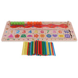 Maxbell Kids Wooden Math Learning Board Counting Sticks Abacus Math Educational Toy