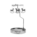 Maxbell Metal Candle Holder Carousel Tray Decorations Rotating Candlestick for Home Argent