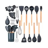 Maxbell 35x Kitchen Utensil Gadgets Tools Set Spatula for Professionals Beginners Gray