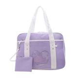 Maxbell Girls Shoulder Bag Travel Bag for Work,Gym, Sports with Heart Shape Pocket Dark Purple