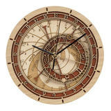 Max Wall Clock 3D Retro Retro Wooden Noiseless Number Astronomical Clock Brown