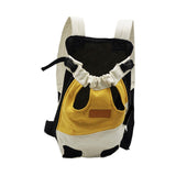 Maxbell Pet Cat Carrier Backpack Chest Bag with Shoulder Strap Adjustable for Hiking S White Yellow