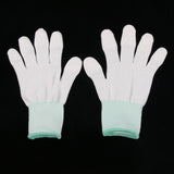 Maxbell White Nylon Knitted PU Coated Inspection Work Gloves Jewelry Coin, Elastic M