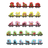 Max Wooden Magnetic Train Carrige Cars Kids Toy Mini Vehicles Gift Insects
