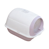 Maxbell Hooded Cat Litter Box Enclosed Potty Toilet Bedpan Container Pet Litter Tray Violet