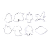 Maxbell 8pcs Fondant Baking Molds Christmas Unicorn Cake Mould Chocolate Cookies A