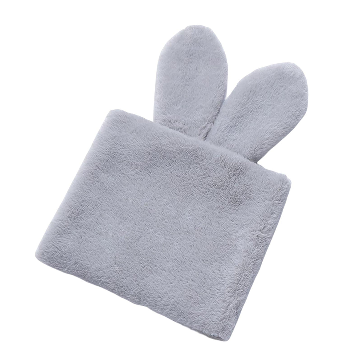 Maxbell Handmade Rabbit Ear Round Bouquet Autumn Winter Lifelike for Home Decoration grey