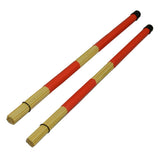 Maxbell 1 Pair of 40cm Bamboo Rod Drum Brush Drum Sticks for Jazz Folk Music Red
