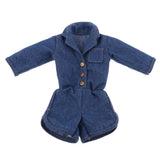 Max Doll Clothes Long Sleeves Denim Jumpsuit for 1/6 BJD Doll Clothing Accs