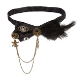 Maxbell Choker Collar Punk Necklace with Gear Chain for Girlfriend Comfortable Black Style A