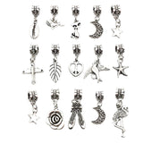 Maxbell 15 Pieces Tibetan Silver Charms Pendant DIY Necklace Making